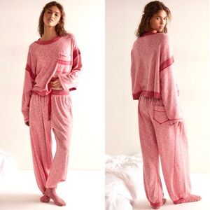 NEW Free People Everything I Want Loungewear Set in Pink $148